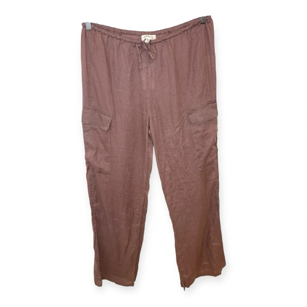 L*Space Sundown Dusty Pink Linen Cargo Pants Wide Leg Boho Coastal XL NWT - Picture 4 of 12
